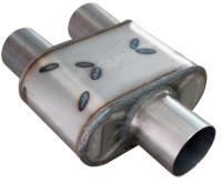 Race Venom "Angry Housewife" Muffler, 3 in. Diameter, Single Inlet/Dual Outlet