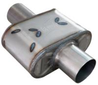 Race Venom "Angry Housewife" Muffler, 3 in. Diameter, Center Inlet/Center Outlet