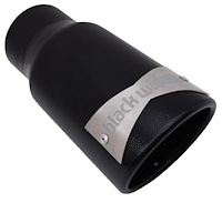 BWTIP02-25 Weld-On Exhaust Tip, 2.50 in. Inlet, 4 in. Diameter x 9 in. Length [Satin Black High-Temp Cerakote Finish]