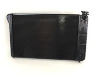 2-Row Aluminum Direct Fit Radiator with Transmission Cooler for 1968-1972 Chevy Nova [Black]
