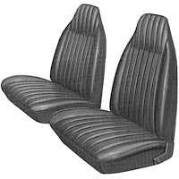 AA74CLV0010100 74 DART SPORT/DUSTER BUCKETS SEAT COVERS - BLACK