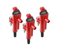 Blaster Series Dual Output Ignition Coils Fits 2009-2013 Dodge/Ram/Jeep 3.7L, Red, Set of 3