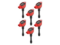 Blaster Series Ignition Coil Fits Select Nissan/Infiniti 3.7L Models, Red, Set of 6