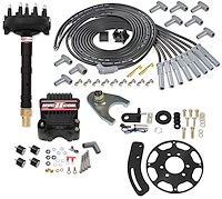 Crank Trigger Distributor Kit Tall Block Chevy V8 - Black Cap