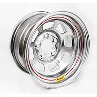 958W54 Excel IMCA D-Hole Wheel Size: 15" x 8", Silver