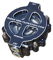 100-60-B 6 in. Hi-Flow Black-Out Filter, #12 Ports, 60 Micron Element, For Engines Running Up To 50 Weight Oil, Bracket Included