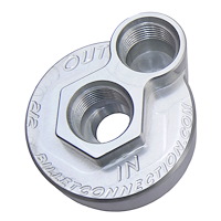 212 Late Model Ford Block Adapter Kit, #12 Threaded Ports, Replaces 22 mm-1.5 mm TPI Disposable Filter, Viton O-Ring