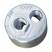 225 GM LS Oil Filter Block Adapter Kit, #10 Threaded Ports, Replaces 13/16 in.-16 TPI Disposable Filter, Viton O-Ring