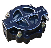 410-60-B 4 in. Hi-Flow Black-Out Filter, #12 Ports, 60 Micron Element, For Small/Big Block Engines Running Up To 50 Weight Oil