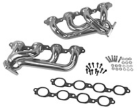 Shorty Exhaust Headers 2014-2018 GM Silverado/Sierra Pickup Truck 5.3L/6.2L V8 - Polished Silver Ceramic Finish