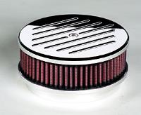 Round Billet Aluminum Air Cleaner 6-3/8" Ball Milled Top