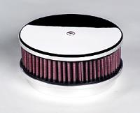Round Billet Aluminum Air Cleaner 6-3/8" Plain Top