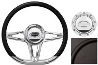 Aluminum D-Shaped Collection 14 in. "Victory" Series Steering Wheel Kit