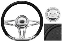 Aluminum D-Shaped Collection 14 in. "Victory" Series Steering Wheel Kit