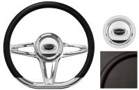 Aluminum D-Shaped Collection 14 in. "Victory" Series Steering Wheel Kit