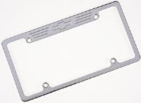 Billet License Plate Frame Chevy Bow Tie recessed