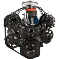 SB-Ford Tru Trac Serpentine Systems with Power Steering, with A/C Black Anodized Finish