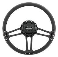 14" Steering Wheel "Draft" pattern - Black Anodized