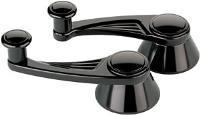 Ball Milled Billet Vent Window Cranks Black Anodized Finish