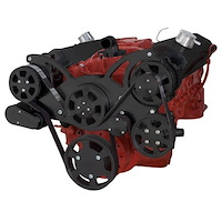 BPP350FDACPS4BK SBC Front Accessory Drive, Full Serpentine w/ ALT, PS, WP, AC, Brackets, Bolts