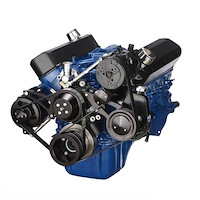 BPP351FDACPS3BK SBF 351W Front Accessory Drive, Dual-Belt Quick Serpentine w/ ALT, PS, WP, AC, Brackets, Bolts