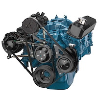 BPP360FDACPS3BK SB MOPAR Front Accessory Drive, Dual-Belt Quick Serpentine w/ ALT, PS, WP, AC, Brackets, Bolts