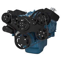 BPP360FDACPS4BK SB MOPAR Front Accessory Drive, Full Serpentine w/ ALT, PS, WP, AC, Brackets, Bolts