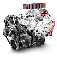 BP3505CTCK GM Compatible Small Block Chevy 350 ci. Deluxe Dressed Carbureted Crate Engine w/Black Pulley Kit [390 HP]