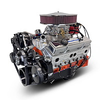 BP4002CTC1DK GM Compatible Small Block Chevy 400 ci. Deluxe Dressed Carbureted Crate Engine w/Black Pulley Kit [500 HP]