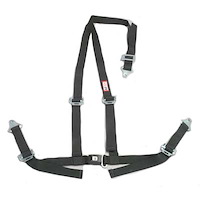 NON-SFI B&T HARNESS 2 PULL DOWN Lap Belt 2 S. H. V ROLL BAR Mount ALL BOLT ENDS BLACK