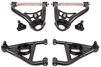 AAK311H Front Upper & Lower A-Arms for 1967-1969 GM F-Body, 1968-1974 GM X-Body w/Forward Bump Stops [Black Hammertone]