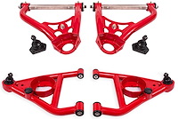 AAK311R Front Upper & Lower A-Arms for 1967-1969 GM F-Body, 1968-1974 GM X-Body w/Forward Bump Stops [Red Powder Coat]