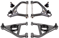 AAK312H Front Uppers & Lower A-Arms for 1967-1969 GM F-Body, 1968-1974 GM X-Body w/Rearward Bump Stops [Black Hammertone]