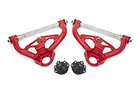 AAU461R Upper Control Arms w/Delrin Bushings & Std. Ball Joints for Select 1978-1987 GM Cars (Red)