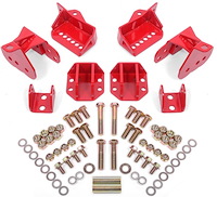 Rear Coil-Over Conversion Kit with Lower Control Arm Relocation Brackets 1964-1972 GM A-Body - Red Powder-Coated Finish