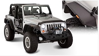 Flat-Style Fender Flares 2007-2015 Wrangler JK 2-Door Tire Coverage 9.5"