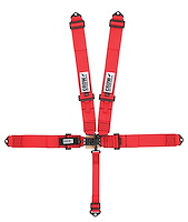 11002DBS Latch and Link Harness [5-Point, 3 in Belts, 50 in Length, Pull-Down, Springs, Bolt-In, Red]