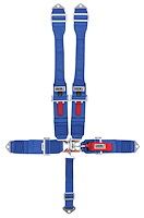 11003DBS Latch and Link Harness [5-Point, 3 in Belts, 50 in Length, Pull-Down, Dog Bone, Individual, Springs, Bolt-In, Blue]