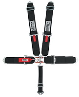 11004 Latch and Link Harness [5-Point, 3 in Belts, 50 in Length, Pull-Down, Bolt-In, Black]