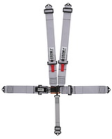 11006BP Latch and Link Harness [5-Point, 3 in Belts, 50 in Length, Pull-Down, Pads, Black Hardware, Bolt-In, SFI 16.1, Gray]