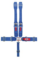 11013DB Latch and Link Harness [5-Point, 3 in Belts, 50 in Length, Pull-Down, Individual, Wrap-Around, Blue]