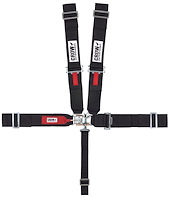 20054 Latch and Link Harness [5-Point, 3 in Belts, 50 in Length, Pull-Down, Sprint Car, Stationary Side, Wrap-Around, Black]