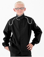25114L FR Cotton Single-Layer Junior Jacket [Small 6-8, Small, Black, Legacy Style, SFI 3.2A/1]