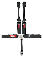 40004 Latch and Link Harness [5-Point, 50 in Length, Pull-Down, Dog Bone, Bolt-In, SFI 16.5, Black]