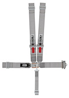 40056 Latch and Link Harness [5-Point, 3 in Belts, Sprint Car, Ratchet, Right Side, Stationary Side, Wrap-Around, Gray]