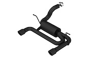 Axle-Back Exhaust System With ATAK Muffler for 2018 Jeep Wrangler JL/JLU 3.6L V6 - Black Tips