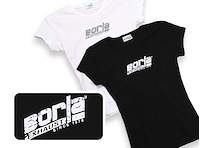 21272 Women's Distressed Black Scoop Neck T-Shirt  [Large]