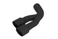 Dual Round Stainless Steel Exhaust Tip 3-1/2 in. D x 6 in. L - Ceramic Black Finish