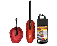 86445 Car Duster Combo Kit [Plastic-Handle Exterior Duster + Dash Mini Duster, Black Handle]
