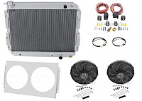 CC1213-LSK 3-Row Aluminum Radiator System Kit for 1981-1990 Toyota Land Cruiser LS Swap